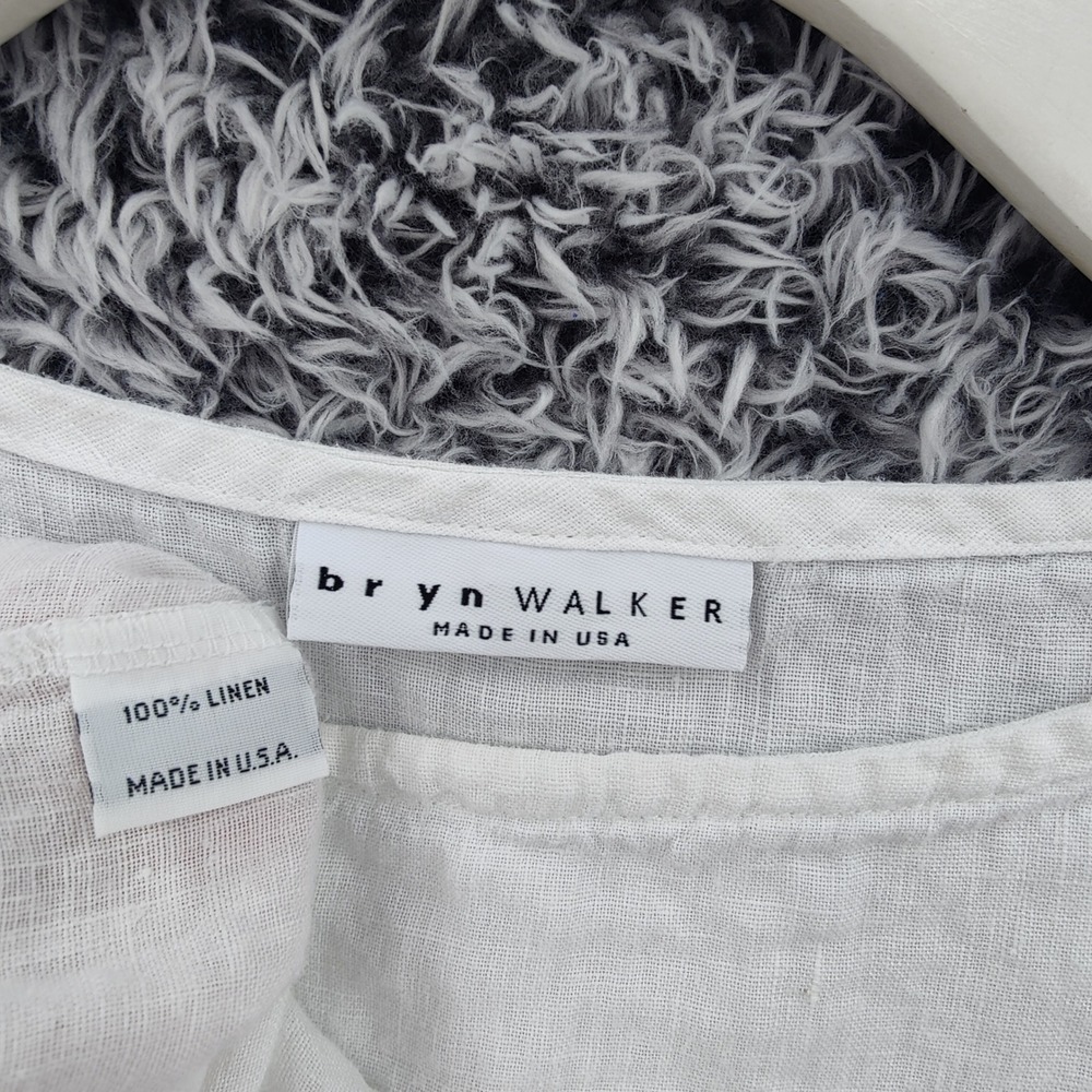 Bryn Walker Womens Lagenlook Coastal 100% Linen Tank Top L White Sleeveless Airy - Picture 5 of 16